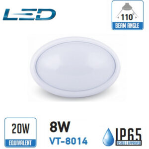 Plafoniera LED Ovale Bianca 8w Luce Natura